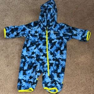 Columbia Snowtop II infant fleece bunting blue camouflage print baby onesie